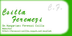 csilla ferenczi business card